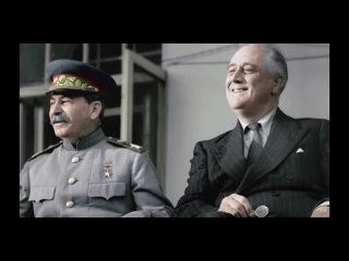 j v. stalin in iran tehran conference 1943 (rare footage)